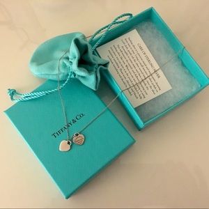 Tiffany mini double heart tag pendant